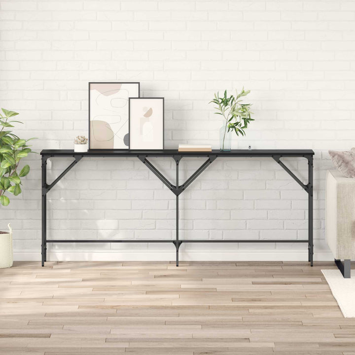 Konsolbord Sort eg 180 x 30 x 75 cm Konstrueret træ