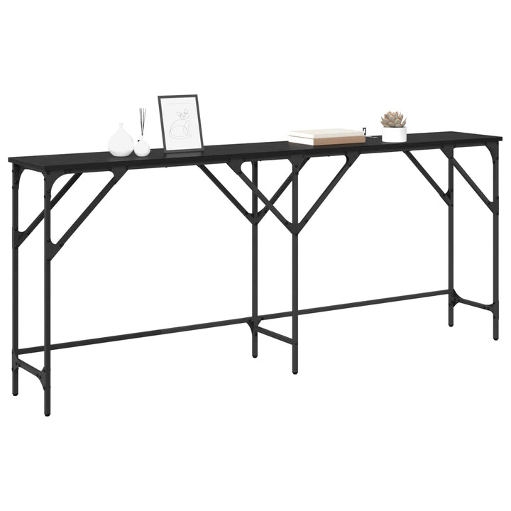 Konsolbord Sort eg 180 x 30 x 75 cm Konstrueret træ