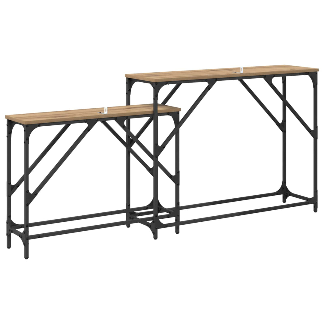 Konsolbord 2 stk. Artisan Egetræ 100 x 28 x 75 cm