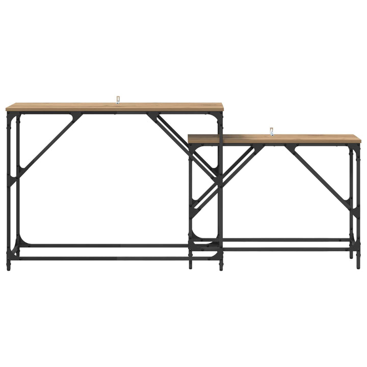 Konsolbord 2 stk. Artisan Egetræ 100 x 28 x 75 cm