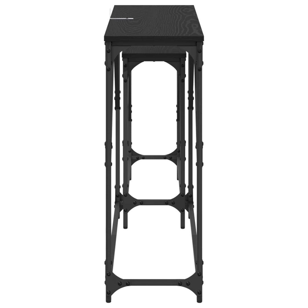 Konsolbord 2 stk. Sort eg 100 x 28 x 75 cm Konstrueret træ