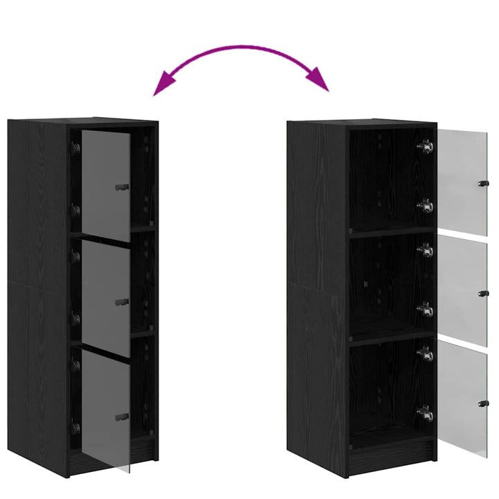 Highboard Sort eg 35 x 37 x 109 cm Konstrueret træ