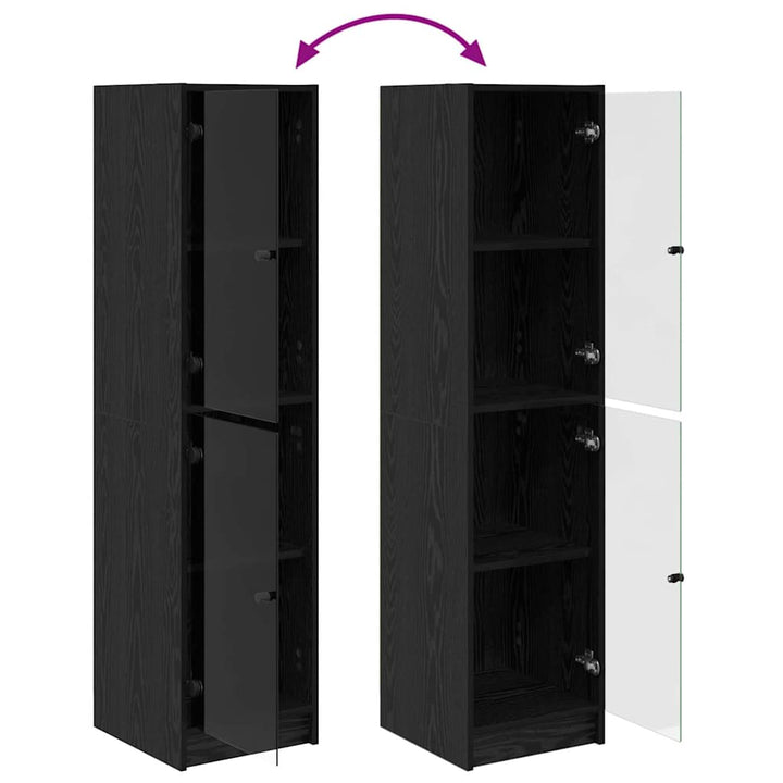 Highboard Sort eg 35 x 37 x 142 cm Konstrueret træ