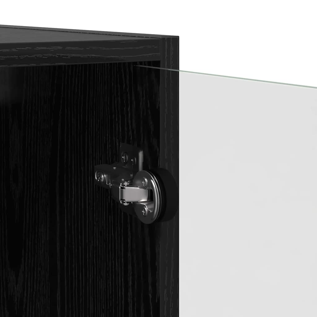 Vægskab Vægmonteret Sort eg 35 x 37 x 102 cm Konstrueret træ