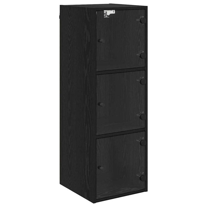 Vægskab Vægmonteret Sort eg 35 x 37 x 102 cm Konstrueret træ