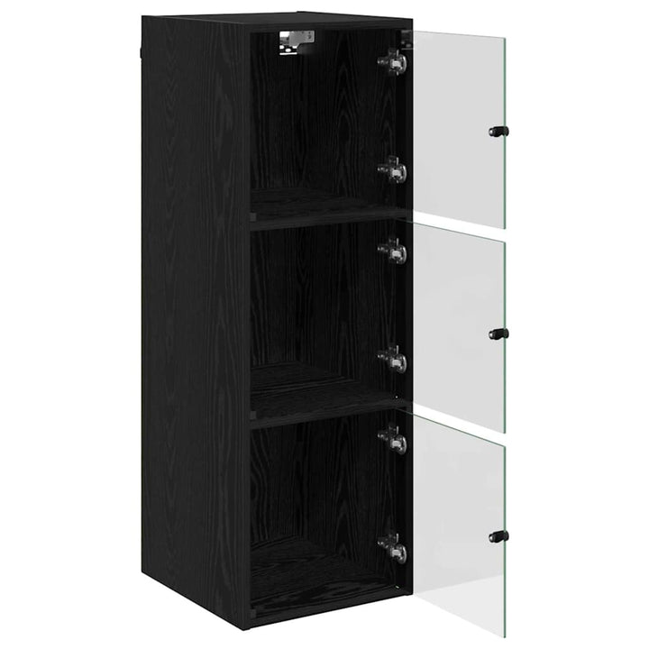 Vægskab Vægmonteret Sort eg 35 x 37 x 102 cm Konstrueret træ