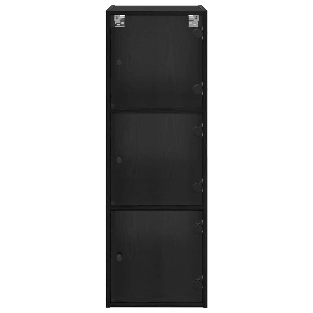 Vægskab Vægmonteret Sort eg 35 x 37 x 102 cm Konstrueret træ