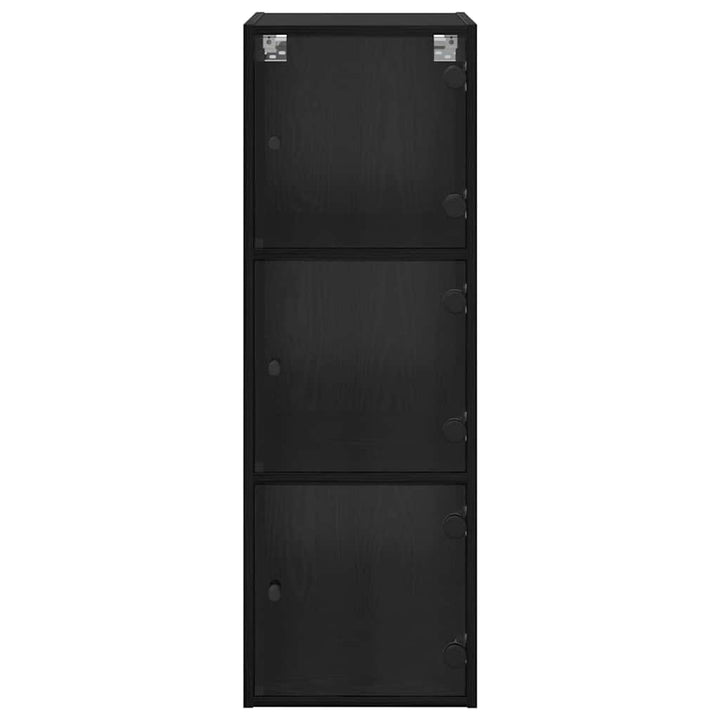 Vægskab Vægmonteret Sort eg 35 x 37 x 102 cm Konstrueret træ