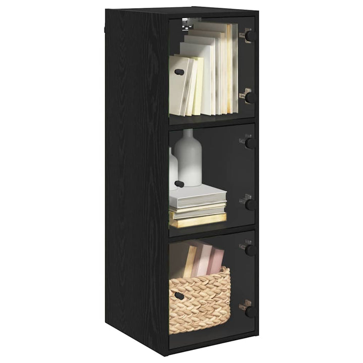 Vægskab Vægmonteret Sort eg 35 x 37 x 102 cm Konstrueret træ