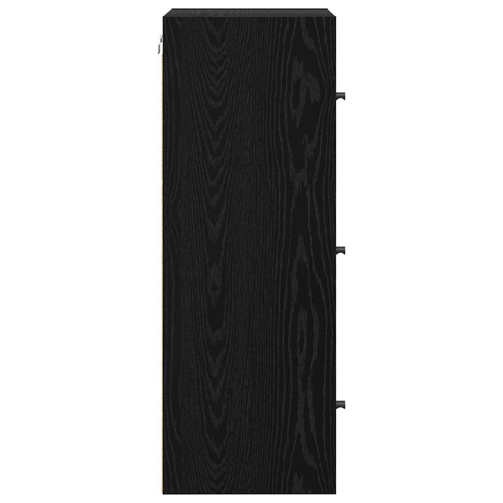 Vægskab Vægmonteret Sort eg 35 x 37 x 102 cm Konstrueret træ