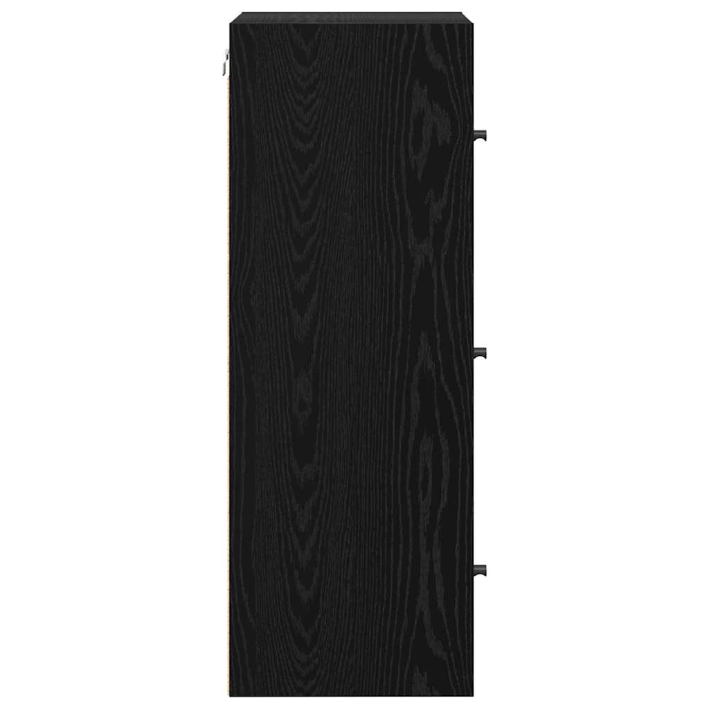 Vægskab Vægmonteret Sort eg 35 x 37 x 102 cm Konstrueret træ