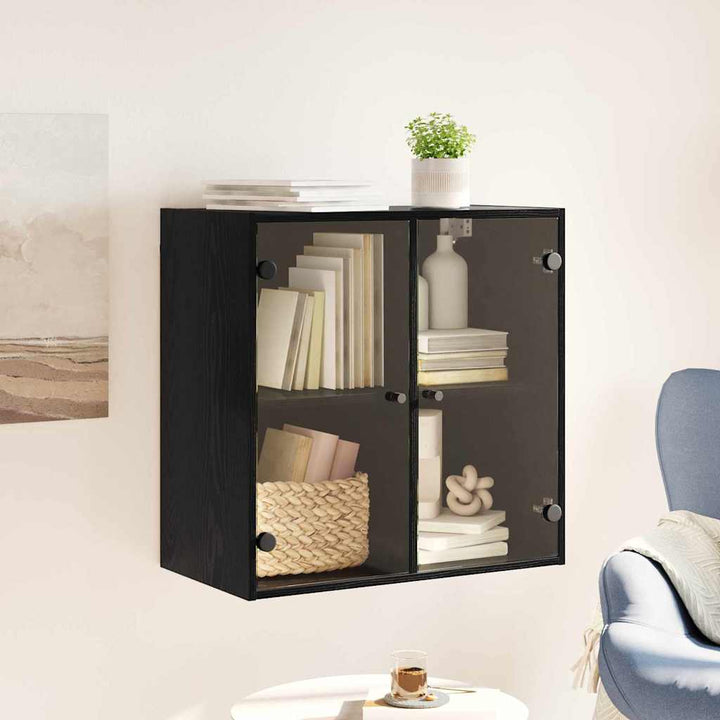 Vægskab Vægmonteret Sort eg 68 x 37 x 68,5 cm Konstrueret træ