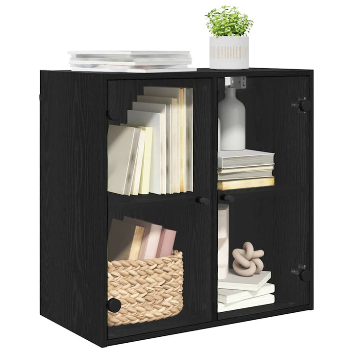 Vægskab Vægmonteret Sort eg 68 x 37 x 68,5 cm Konstrueret træ