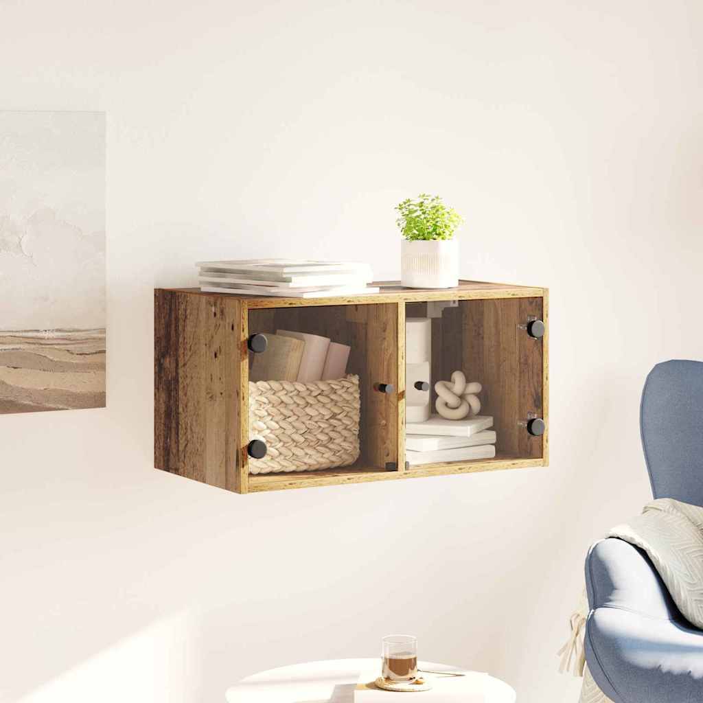 Vægskab Vægmonteret Gammelt træ 68 x 37 x 35 cm Konstrueret træ