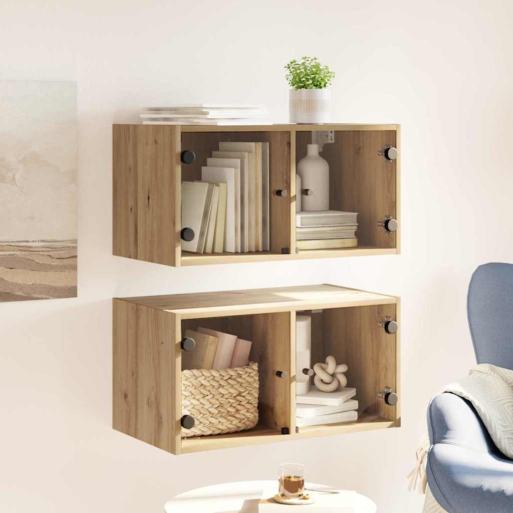 Væggeskabe 2 pcs Artisan Egetræ 68 x 37 x 35 cm Konstrueret træ
