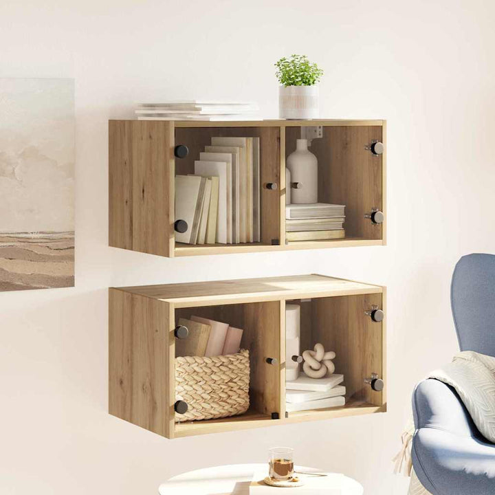 Væggeskabe 2 pcs Artisan Egetræ 68 x 37 x 35 cm Konstrueret træ