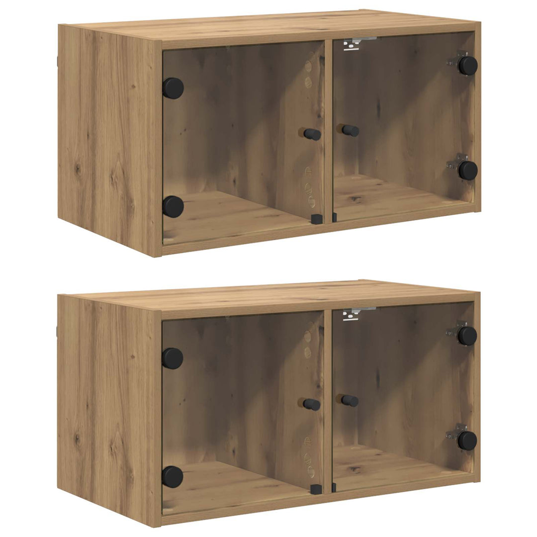 Væggeskabe 2 pcs Artisan Egetræ 68 x 37 x 35 cm Konstrueret træ