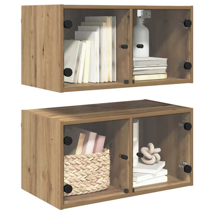 Væggeskabe 2 pcs Artisan Egetræ 68 x 37 x 35 cm Konstrueret træ