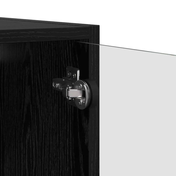 Vægskab Vægmonteret Sort eg 68 x 37 x 35 cm Konstrueret træ