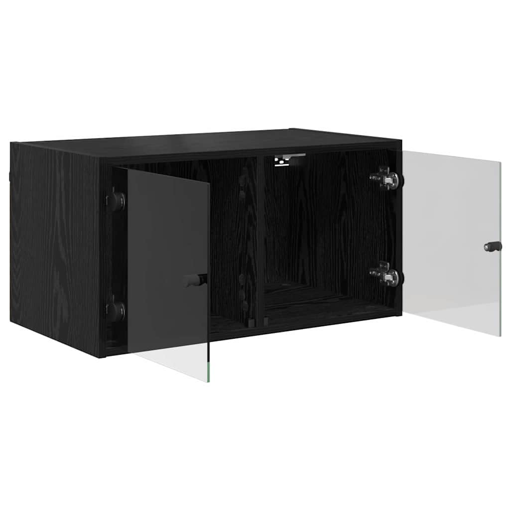 Væggeskabe 2 pcs Sort eg 68 x 37 x 35 cm Konstrueret træ