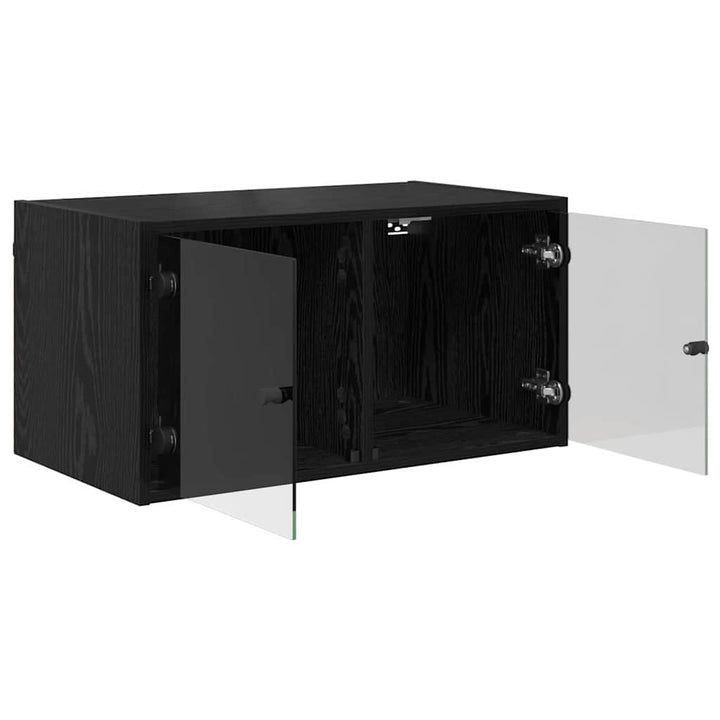 Væggeskabe 2 pcs Sort eg 68 x 37 x 35 cm Konstrueret træ