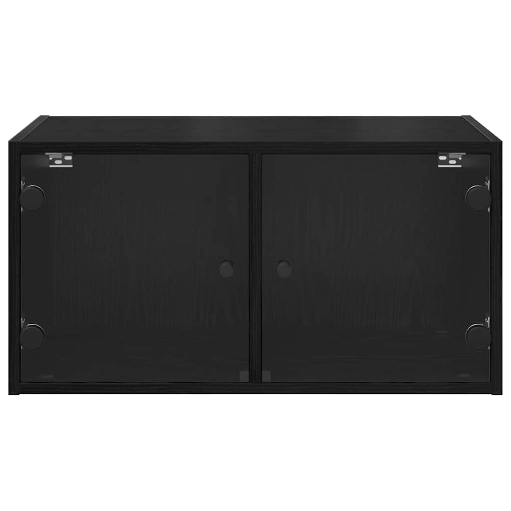 Væggeskabe 2 stk. 68 x 37 x 35 cm Konstrueret træ Sort eg