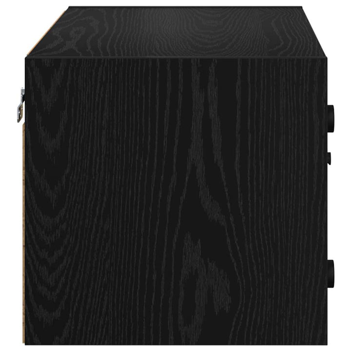 Væggeskabe 2 pcs Sort eg 68 x 37 x 35 cm Konstrueret træ