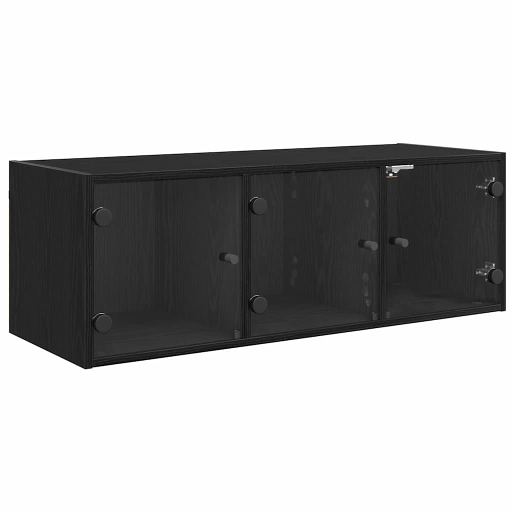Vægskab Vægmonteret Sort eg 102 x 37 x 35 cm Konstrueret træ