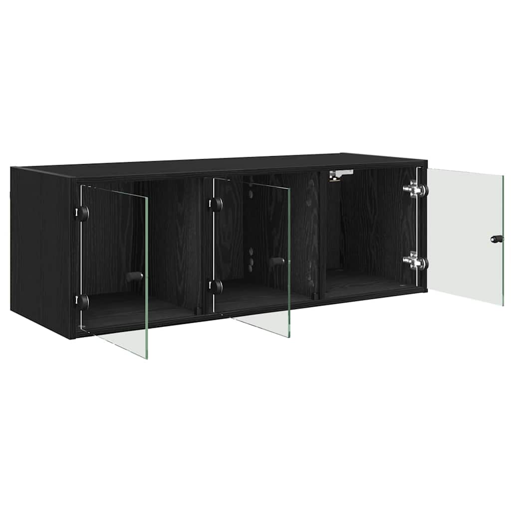 Vægskab Vægmonteret Sort eg 102 x 37 x 35 cm Konstrueret træ