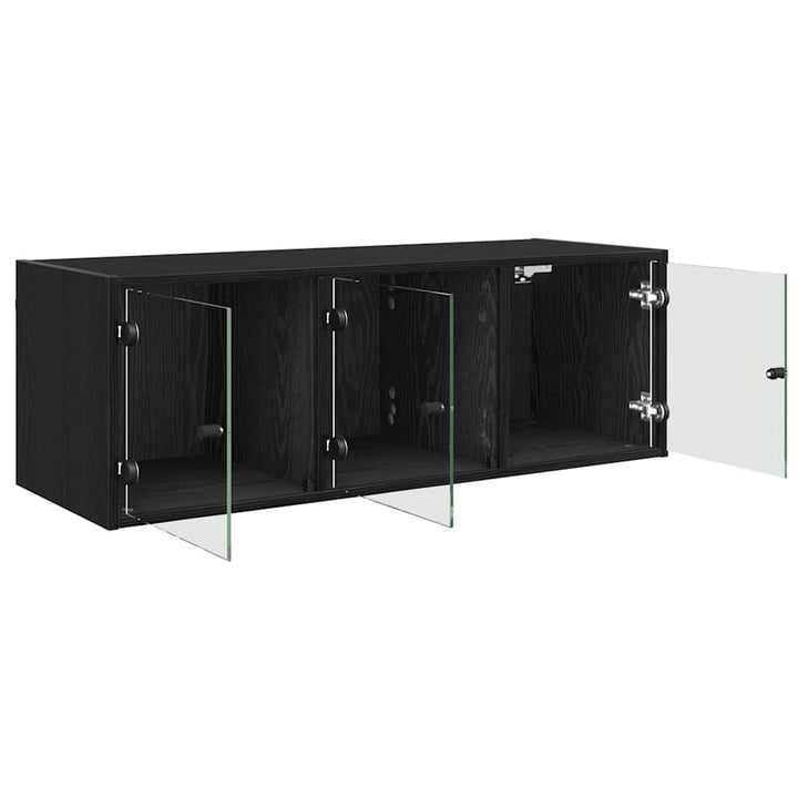 Vægskab Vægmonteret Sort eg 102 x 37 x 35 cm Konstrueret træ