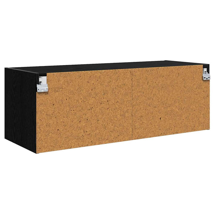 Vægskab Vægmonteret Sort eg 102 x 37 x 35 cm Konstrueret træ