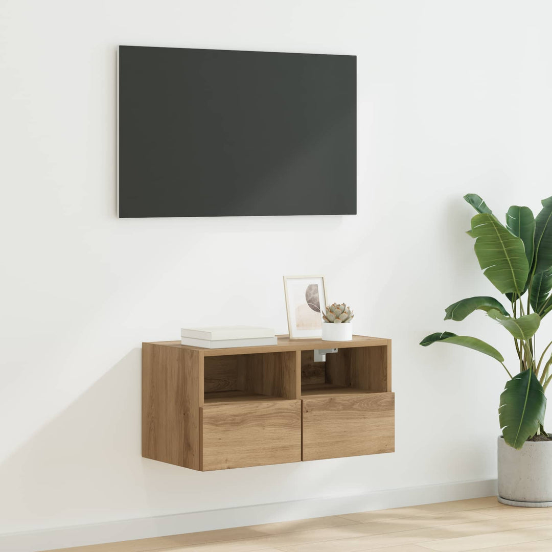 TV vægskab 60 x 30 x 30 cm Artisan Egetræ Konstrueret træ
