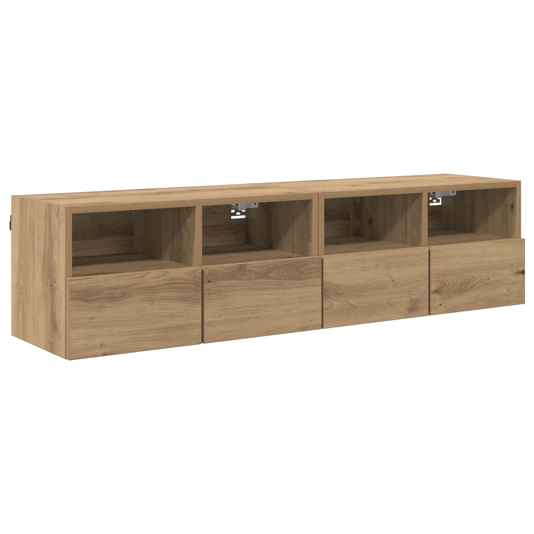 TV Væghylder 2 pcs Artisan Egetræ Konstrueret træ
