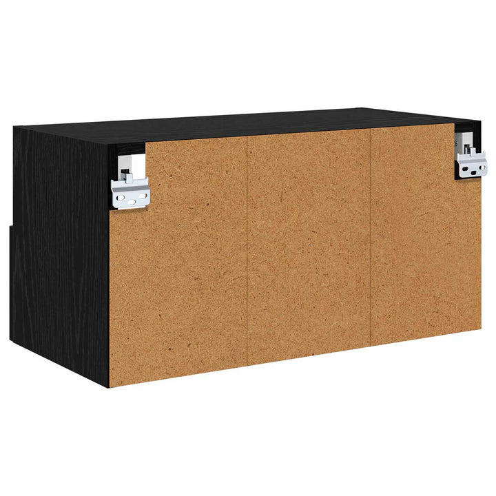 TV vægskab Vægmonteret Sort eg 60 x 30 x 30 cm Konstrueret træ