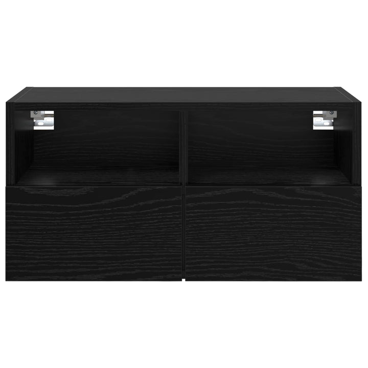 TV vægskab Vægmonteret Sort eg 60 x 30 x 30 cm Konstrueret træ