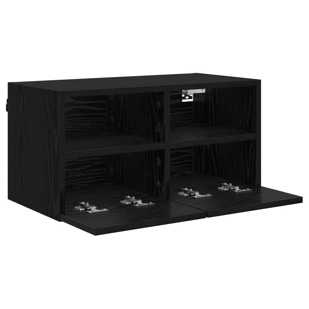 TV Væghylder 2 pcs Sort eg 60 x 30 x 30 cm Konstrueret træ
