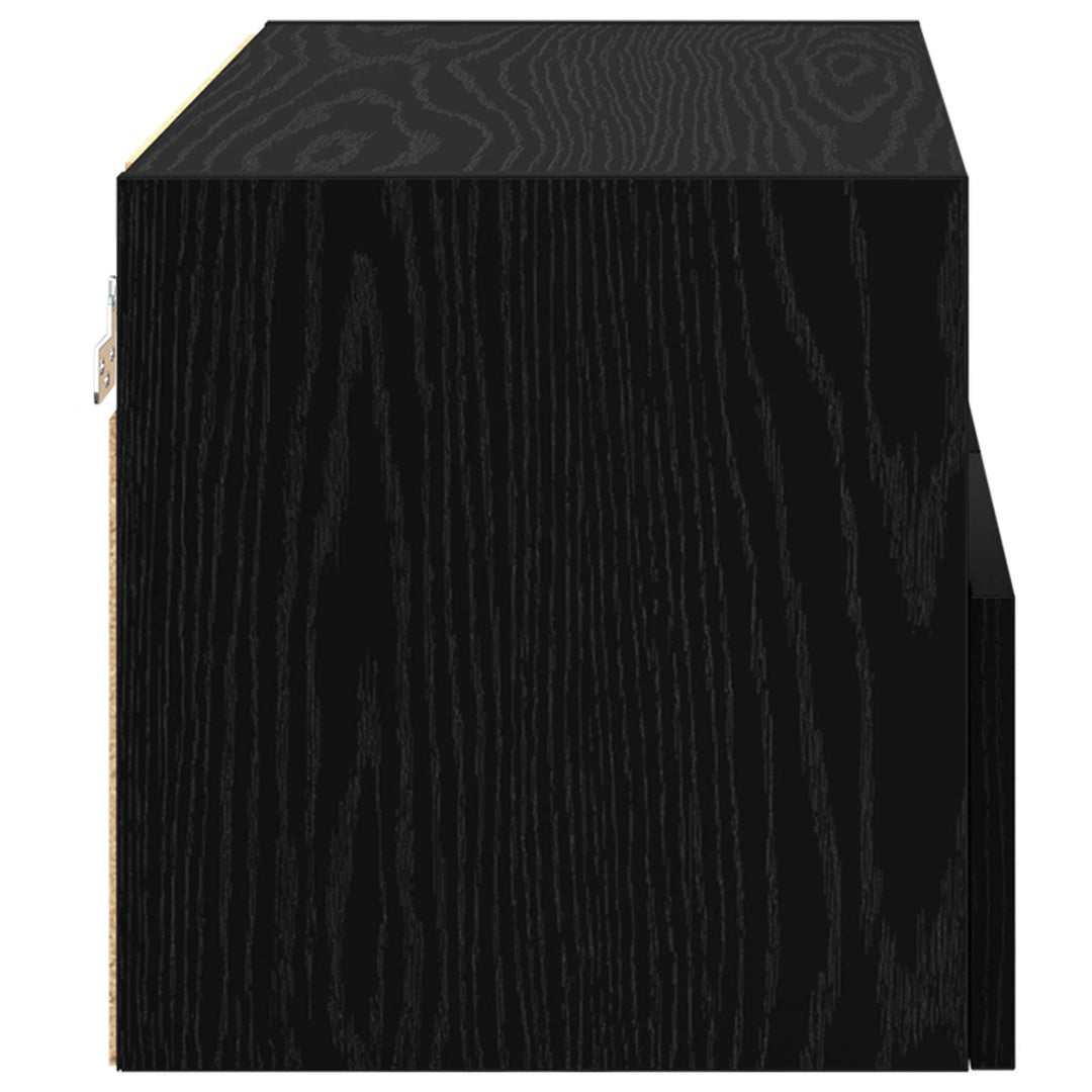 TV Væghylder 2 pcs Sort eg 60 x 30 x 30 cm Konstrueret træ