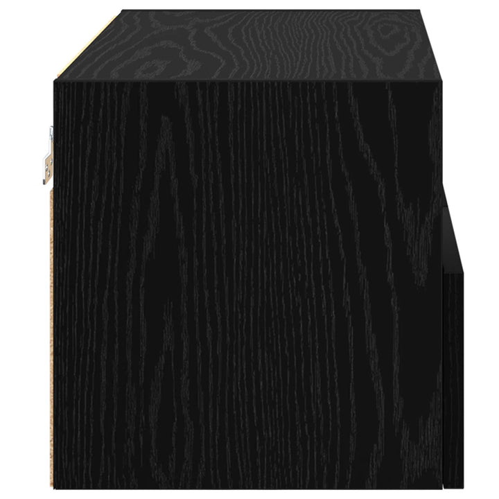 TV Væghylder 2 pcs Sort eg 60 x 30 x 30 cm Konstrueret træ
