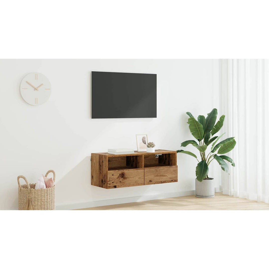TV vægskab Gammelt træ 80 x 30 x 30 cm Konstrueret træ