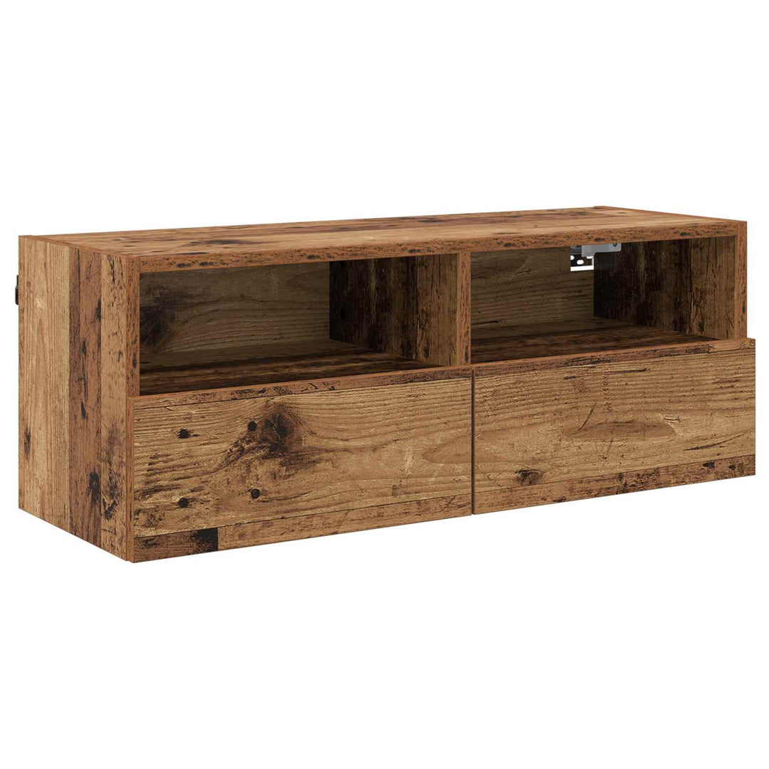 TV vægskab Gammelt træ 80 x 30 x 30 cm Konstrueret træ