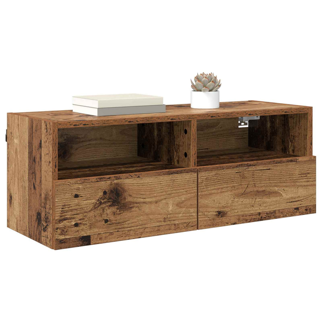 TV vægskab Gammelt træ 80 x 30 x 30 cm Konstrueret træ