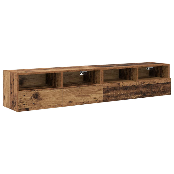TV Væghylder 2 pcs Gammelt træ 80 x 30 x 30 cm Konstrueret træ