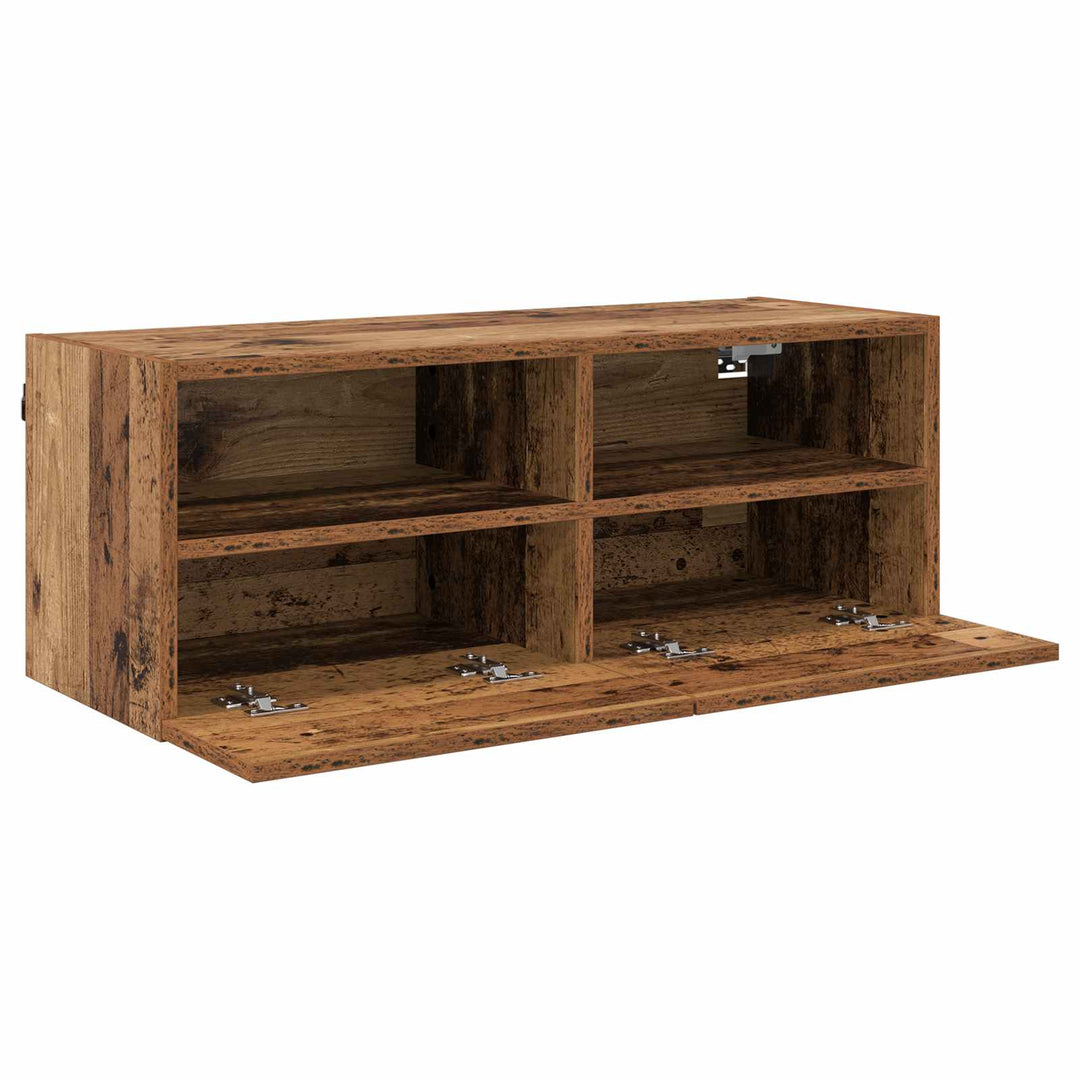 TV Væghylder 2 pcs Gammelt træ 80 x 30 x 30 cm Konstrueret træ