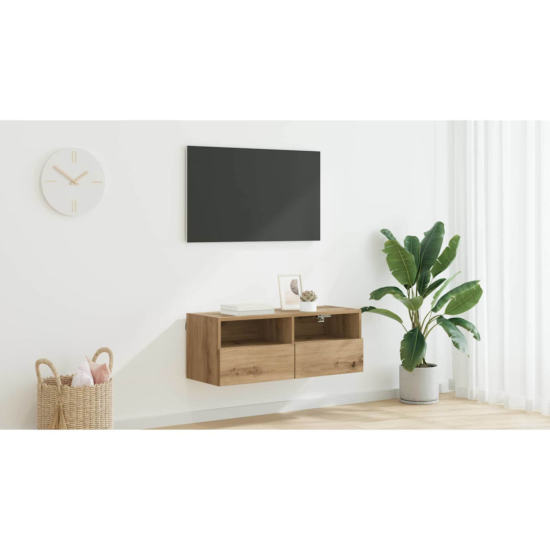 TV vægskab Artisan Egetræ 80 x 30 x 30 cm Konstrueret træ