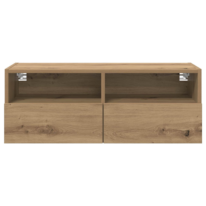 TV Væghylder 2 pcs Artisan Egetræ Konstrueret træ