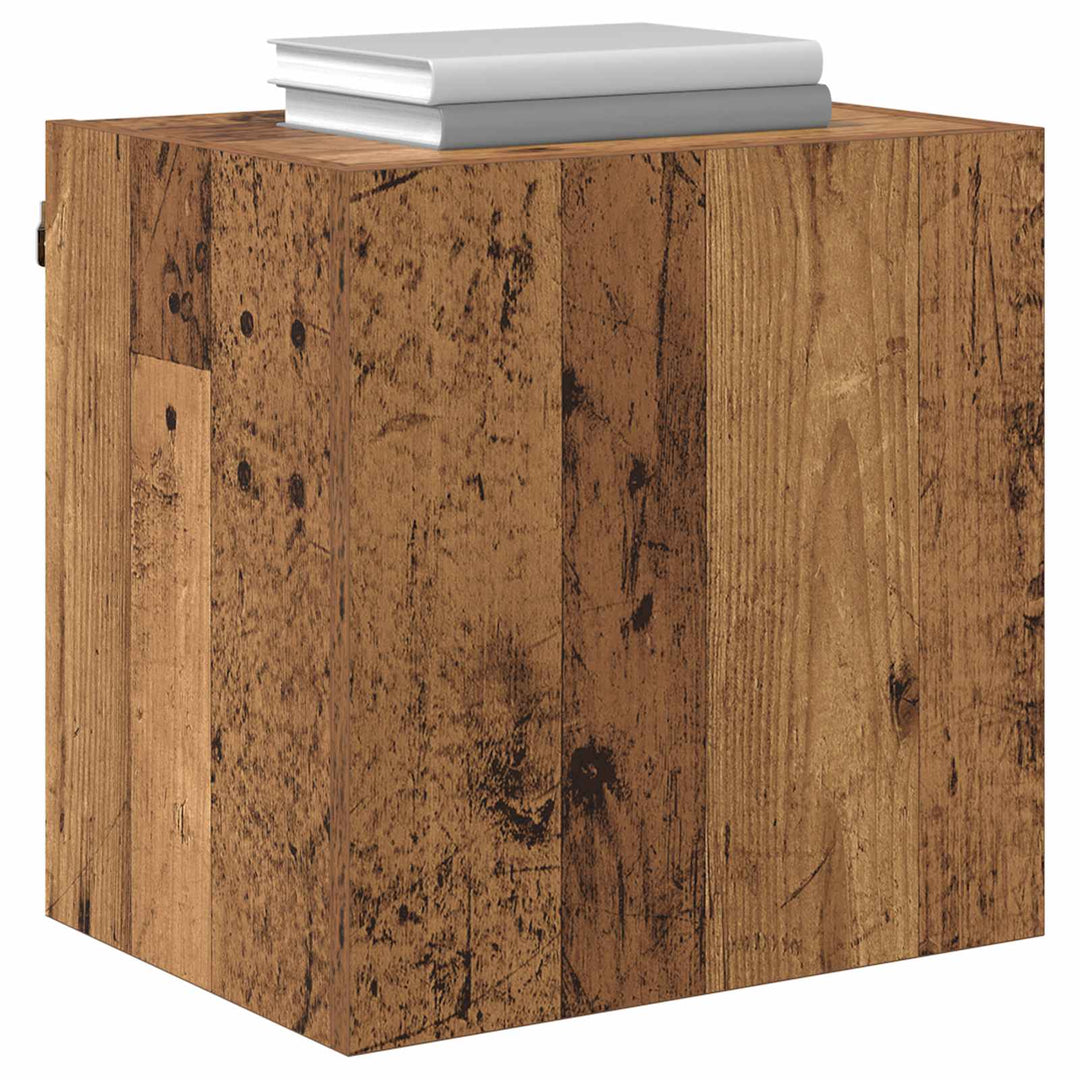 TV vægskab Vægmonteret Gammelt træ 40,5x30x40cm Konstrueret træ