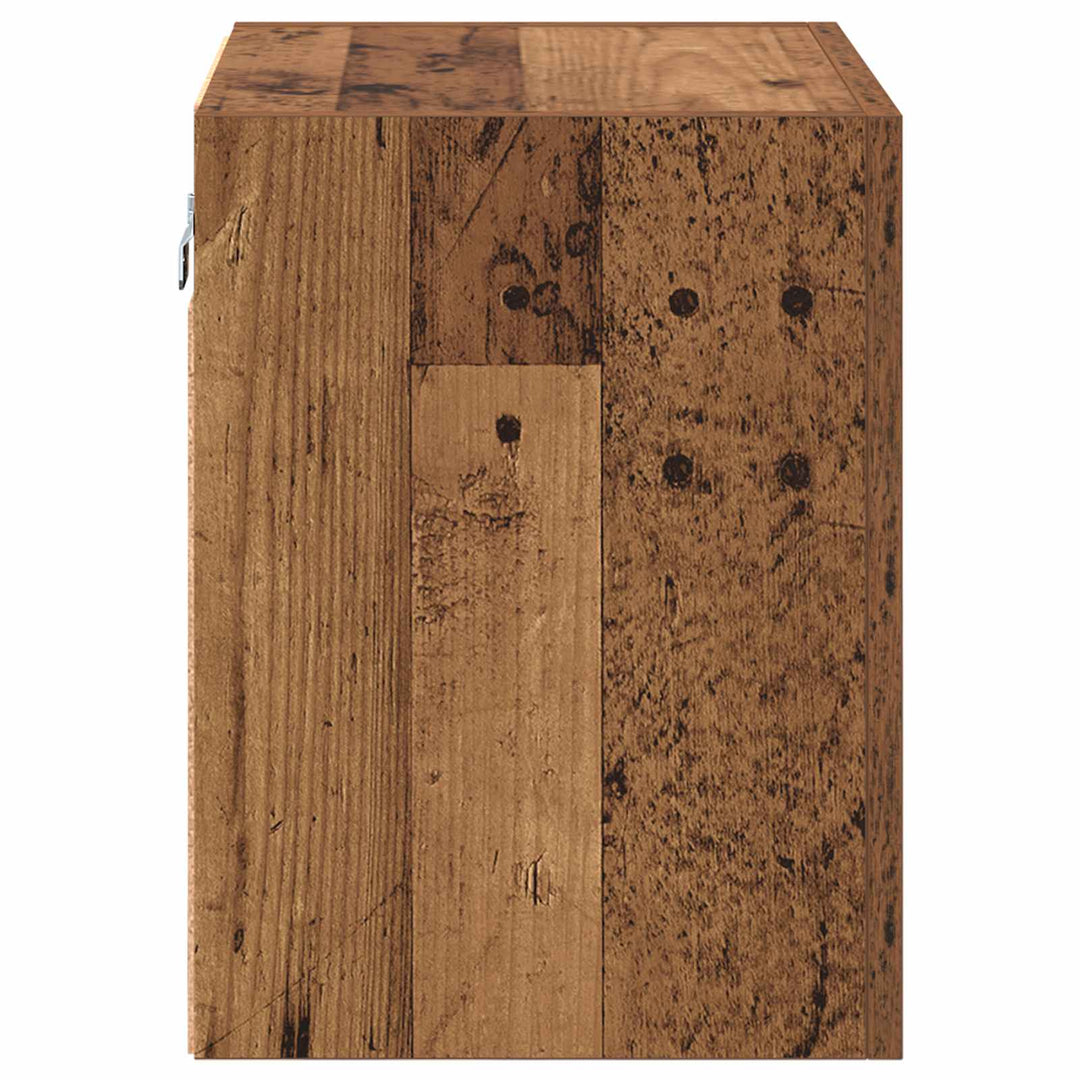 TV vægskab Vægmonteret Gammelt træ 40,5x30x40cm Konstrueret træ