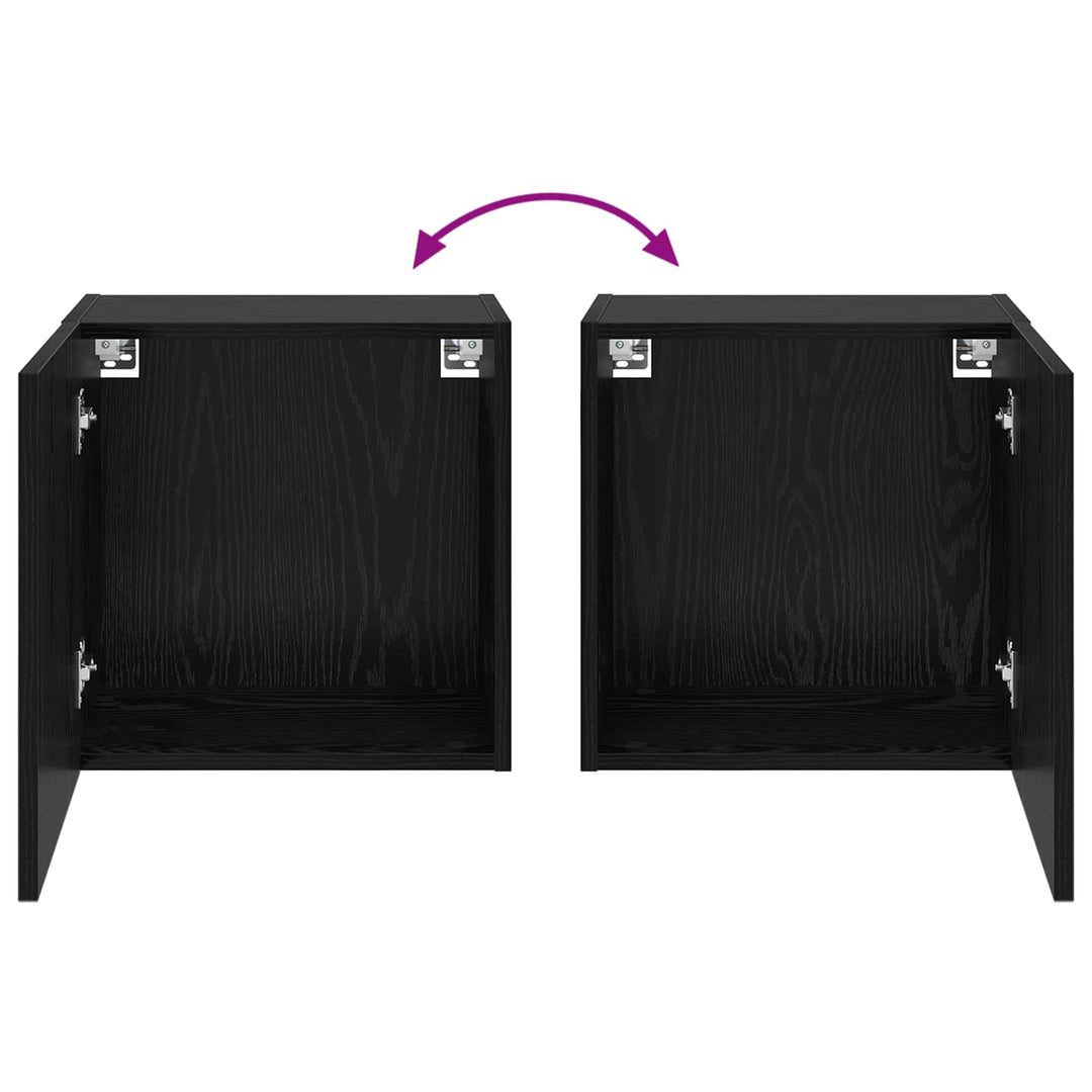 TV vægskab Vægmonteret Sort eg 40,5x30x40cm Konstrueret træ