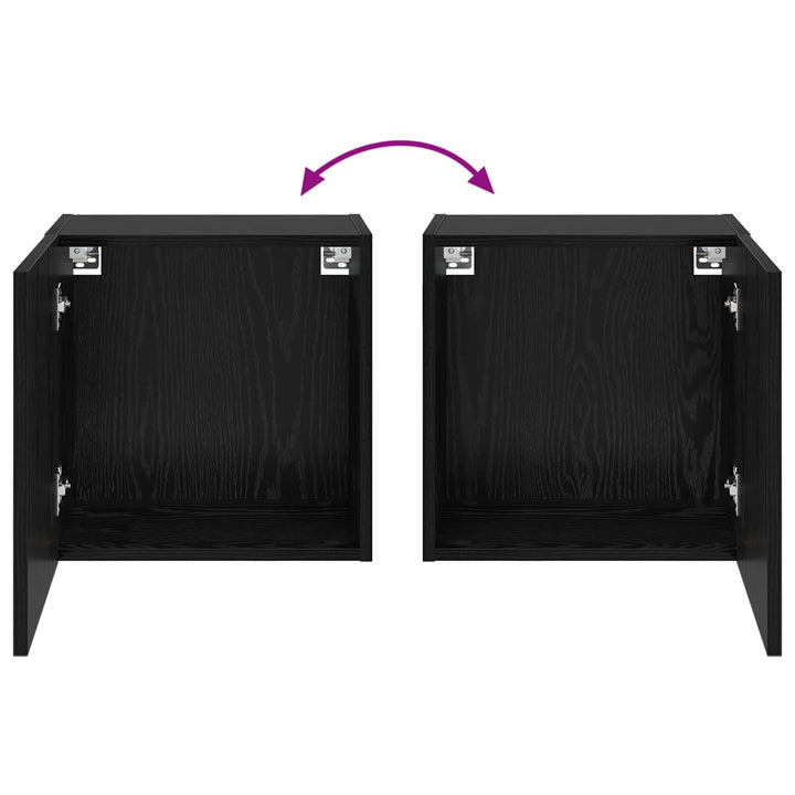 TV vægskab Vægmonteret Sort eg 40,5x30x40cm Konstrueret træ