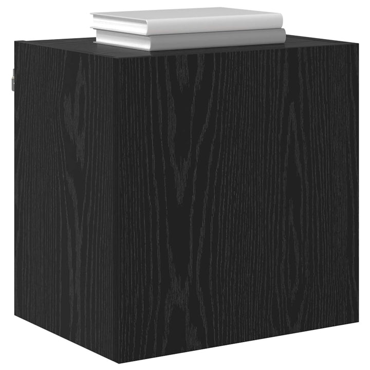 TV vægskab Vægmonteret Sort eg 40,5x30x40cm Konstrueret træ